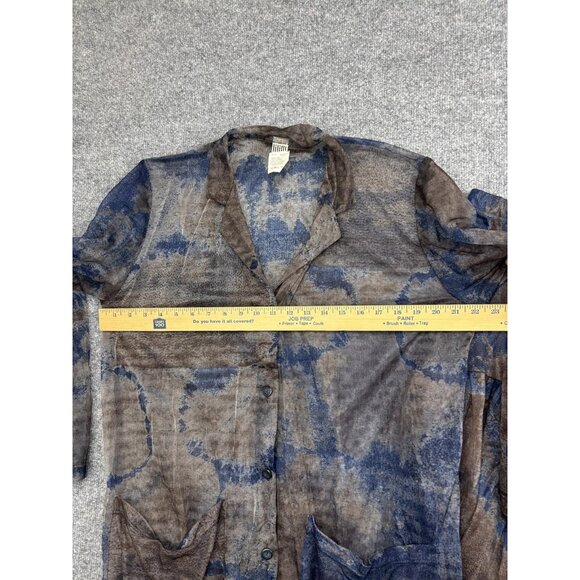 Lilith Jacket Skirt Set Womens Medium Small Blue Brown Mesh Sheer Made in France - Picture 4 of 11